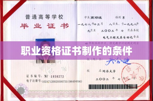 迪庆职业资格证书制作的条件